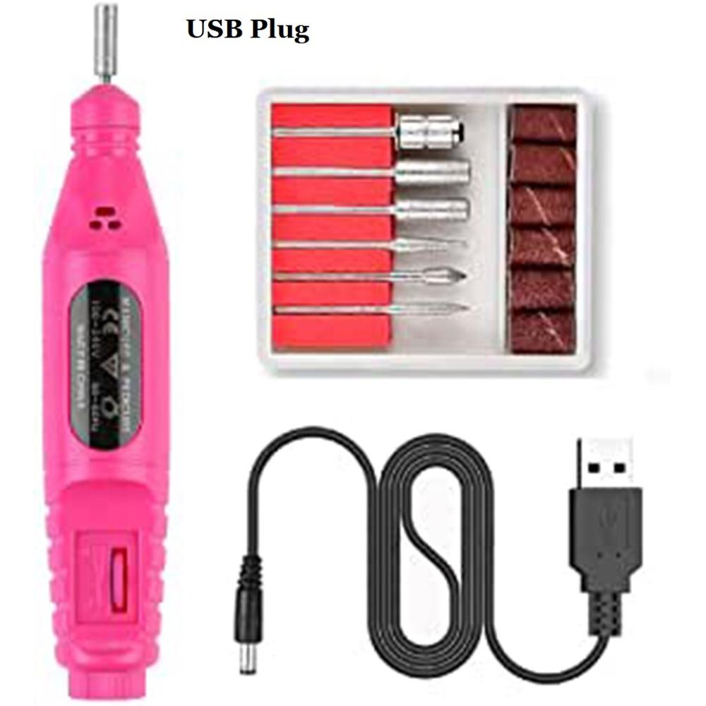 Electric Nail Drill Machine Kit Nail Gel Remove Machine Nail Art Tools Kit Pen Pedicure Nail File Sanding Bands by eprolo