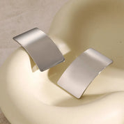Stainless steel geometric smooth earrings female rectangular titanium steel earrings