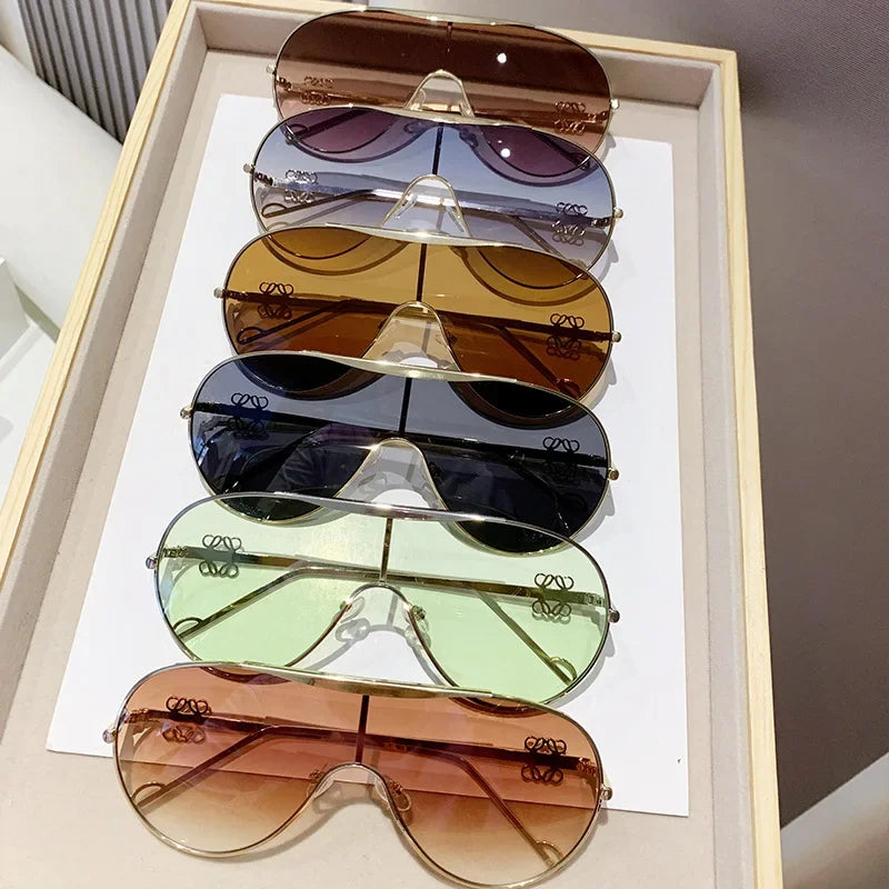 One-Piece Metal Sport Sunglasses - Veloura