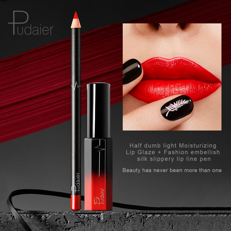 Pudaier 36 Color Matte Lip Gloss Lip Liner Matte Matte Lip Glaze Lipstick Pencil - Veloura