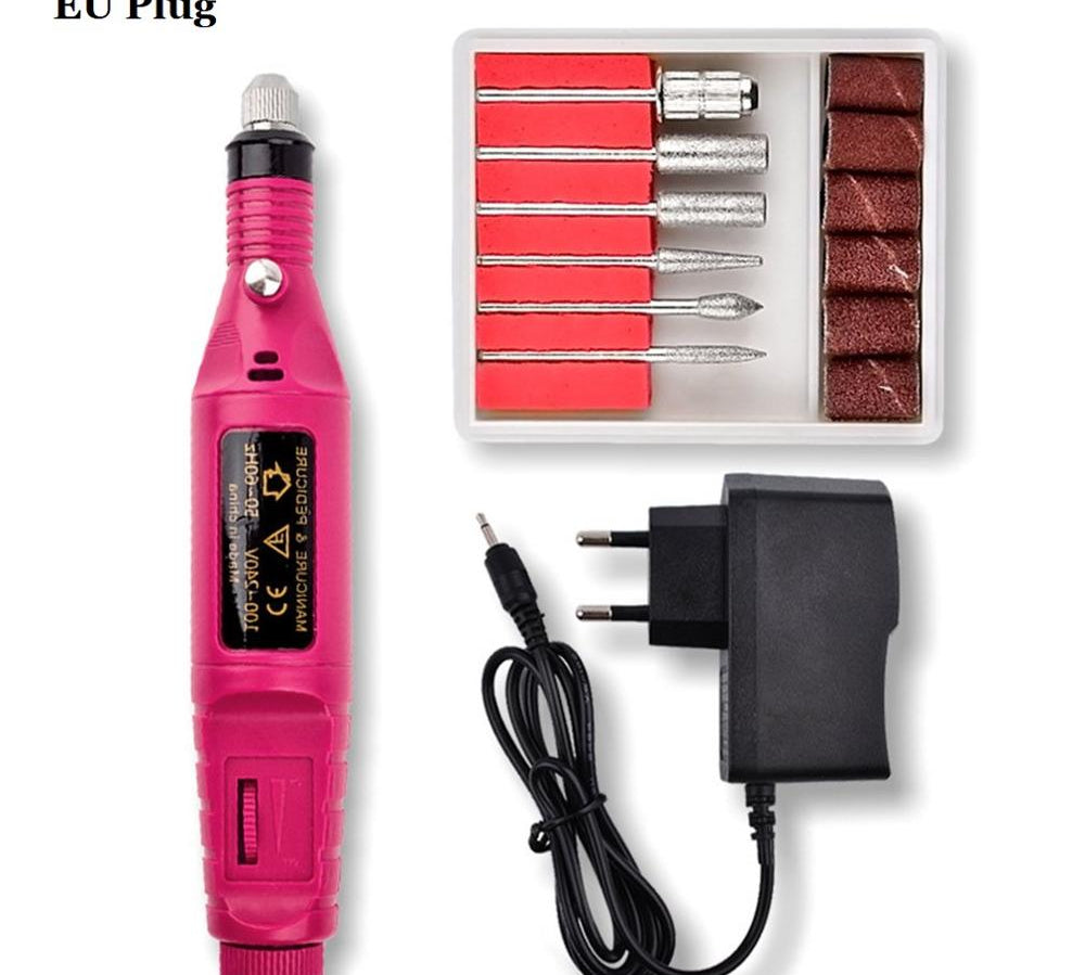 Electric Nail Drill Machine Kit Nail Gel Remove Machine Nail Art Tools Kit Pen Pedicure Nail File Sanding Bands by eprolo