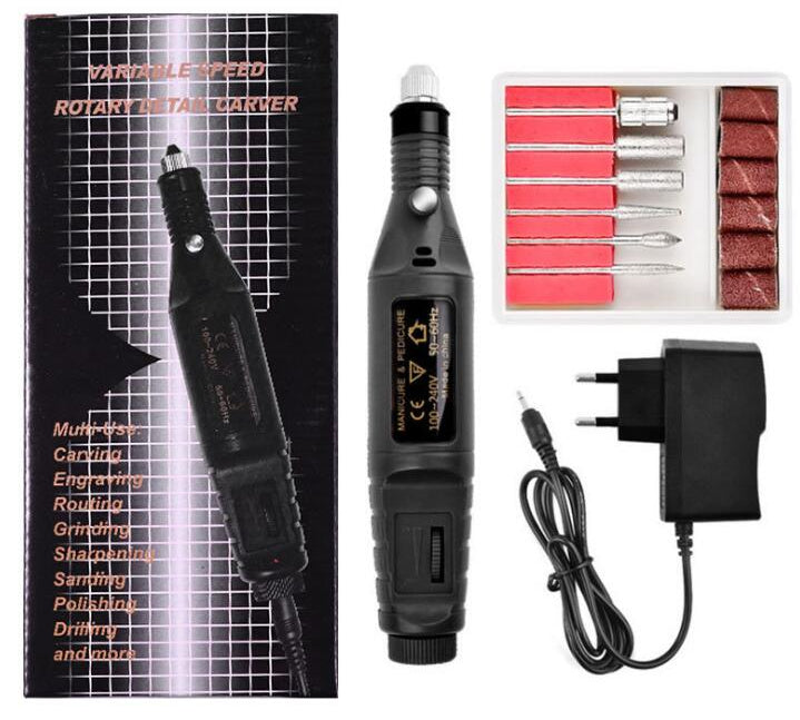 Electric Nail Drill Machine Kit Nail Gel Remove Machine Nail Art Tools Kit Pen Pedicure Nail File Sanding Bands by eprolo