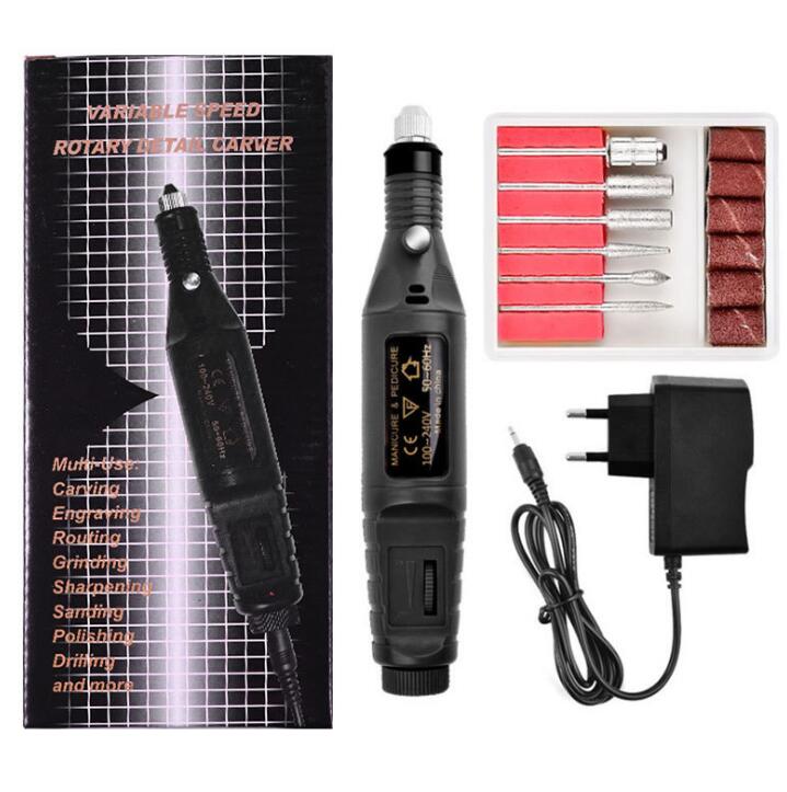 Electric Nail Drill Machine Kit Nail Gel Remove Machine Nail Art Tools Kit Pen Pedicure Nail File Sanding Bands by eprolo