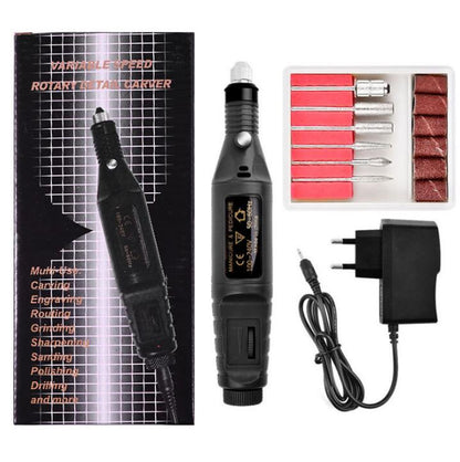 Electric Nail Drill Machine Kit Nail Gel Remove Machine Nail Art Tools Kit Pen Pedicure Nail File Sanding Bands by eprolo