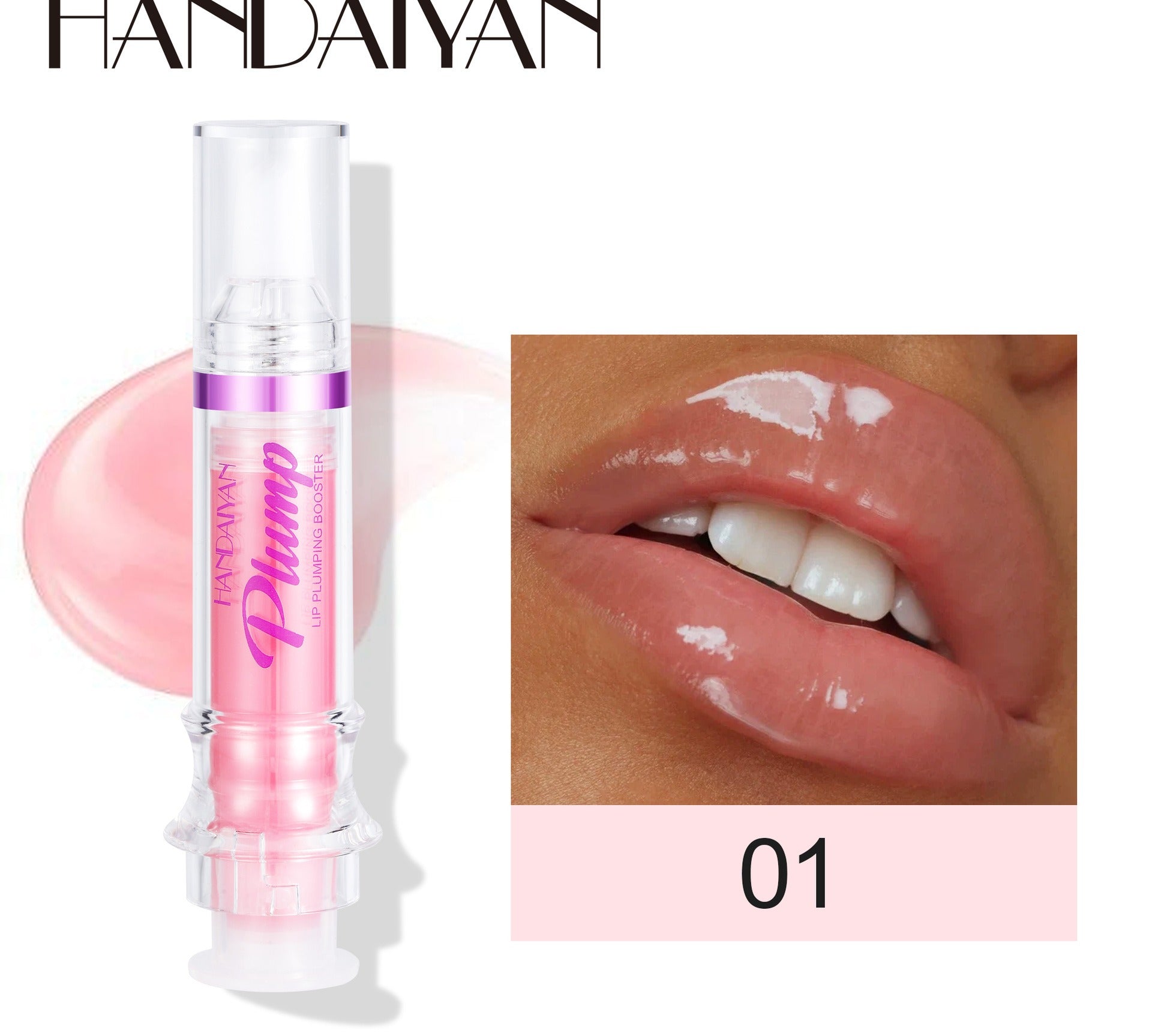 HANDAIYAN PLUMP & POUT Lip Plumping Booster Gloss, High Shine for Plumper Looking Lips,Extreme Shine Crystal Volume Lip Oil by eprolo