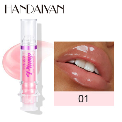 HANDAIYAN PLUMP & POUT Lip Plumping Booster Gloss, High Shine for Plumper Looking Lips,Extreme Shine Crystal Volume Lip Oil - Veloura