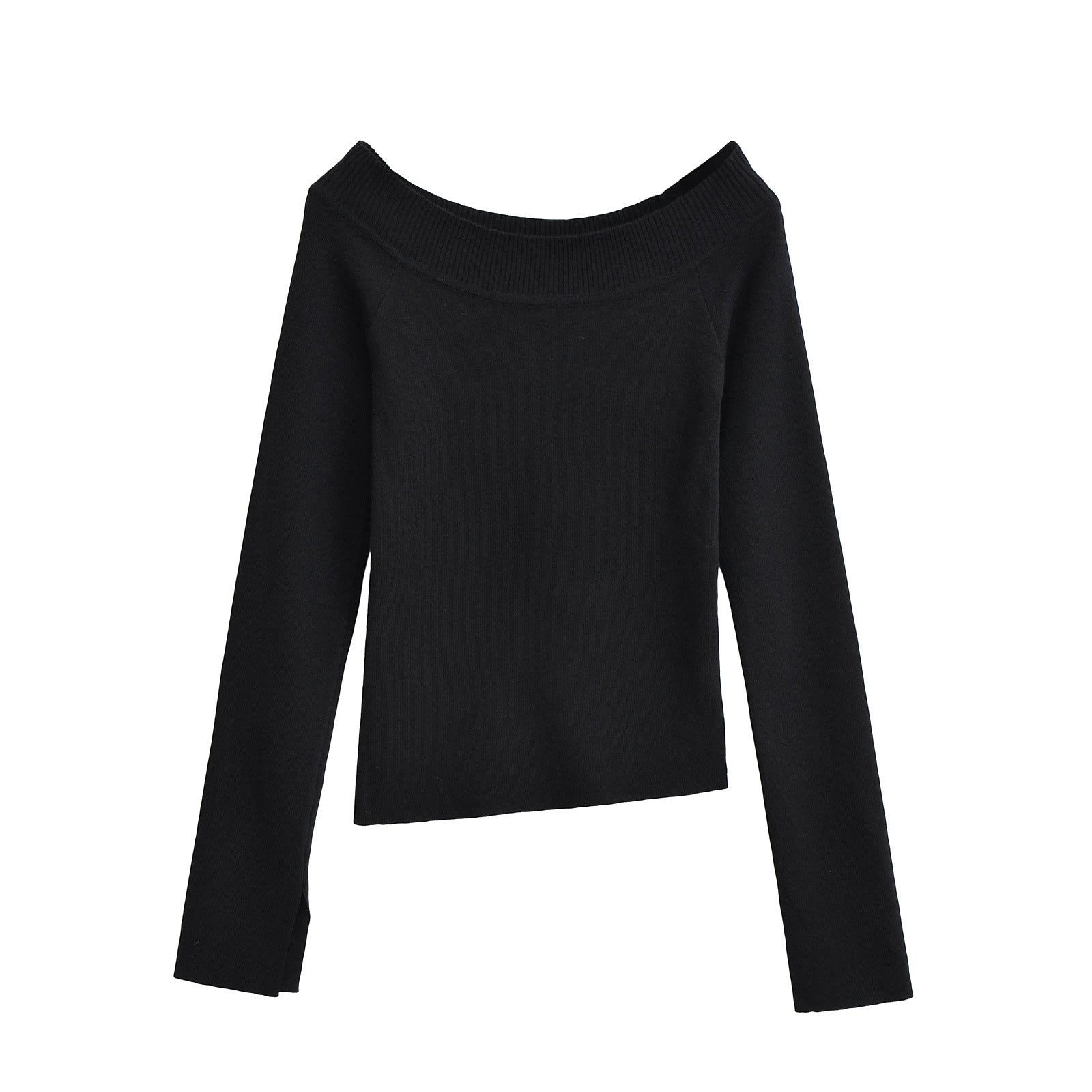 One line off shoulder slanted shoulder elastic slim fit top by eprolo