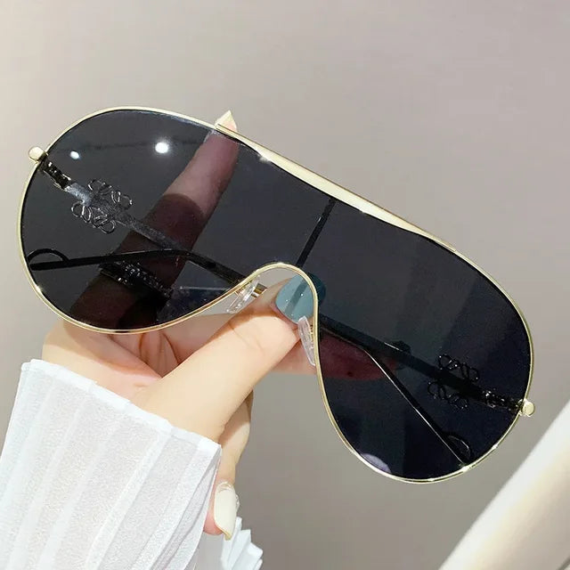 One-Piece Metal Sport Sunglasses - Veloura