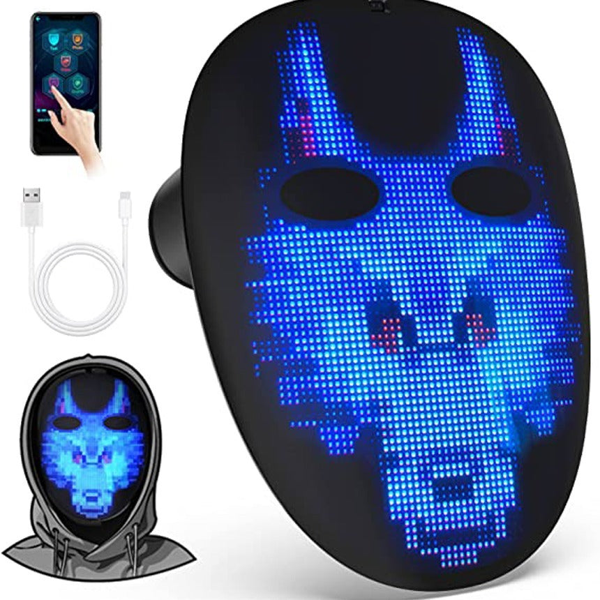 LED gesture sensing face changing luminous mask APP custom Bluetooth shining mask Boywithuke by eprolo