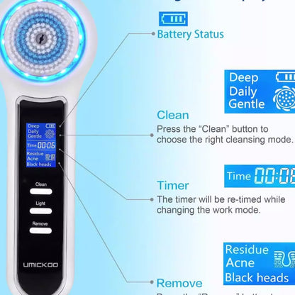 3 In 1 Electric Facial Cleaner Sonic Vibration Facial Brush Machine Waterproof Facial Cleansing Brush by eprolo