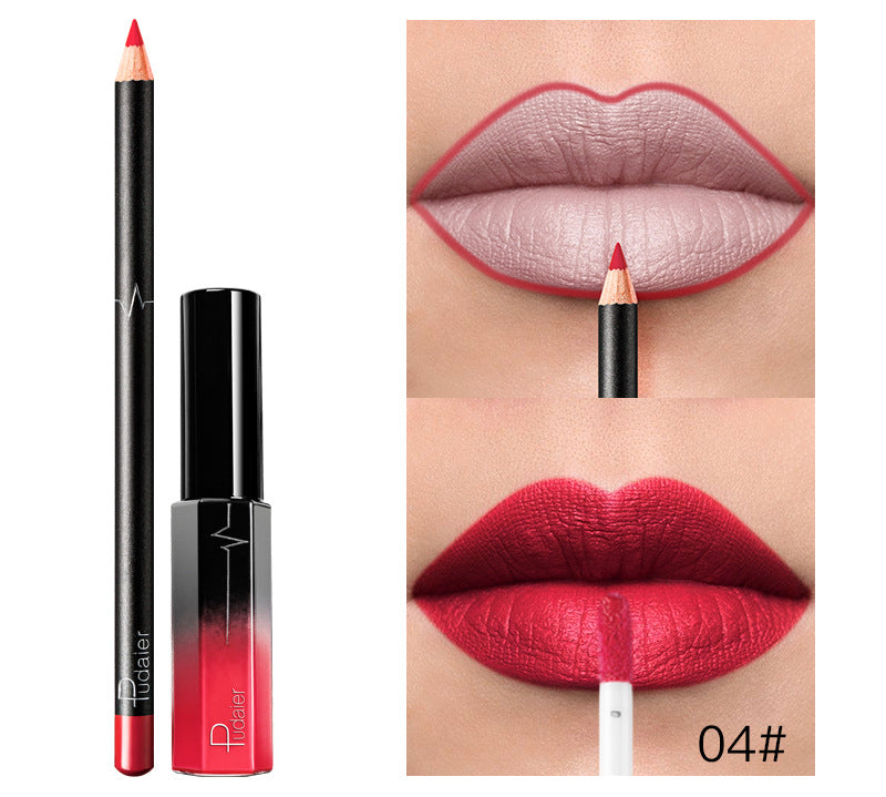 Pudaier 36 Color Matte Lip Gloss Lip Liner Matte Matte Lip Glaze Lipstick Pencil