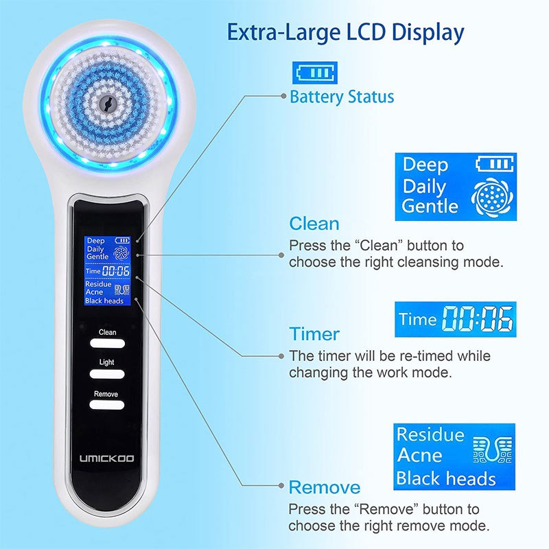 3 In 1 Electric Facial Cleaner Sonic Vibration Facial Brush Machine Waterproof Facial Cleansing Brush by eprolo