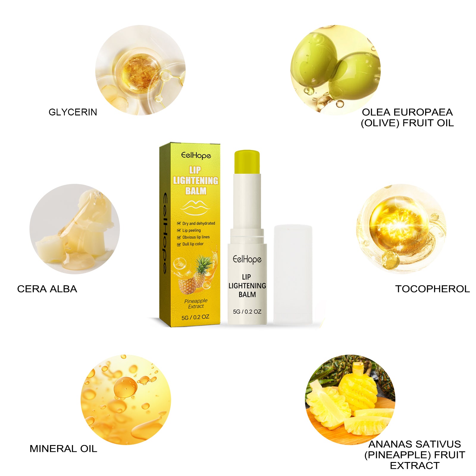 EelHope Lip Lightening Balm, It Moisturizes Fade Lip Lines To Prevent Weather-Shack Dead Skin Moisturizing Lip Care - Veloura