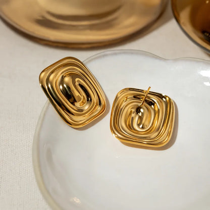 18K Gold-Plated Stud Earrings - Veloura