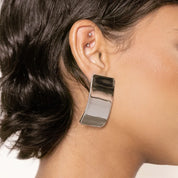 Stainless steel geometric smooth earrings female rectangular titanium steel earrings