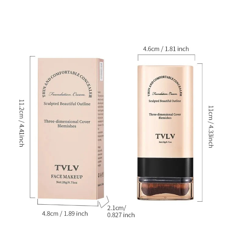 TVLV eraser foundation make-up stick 20g,with brush to brighten skin liquid foundation,non-marking,long-lasting makeup concealer